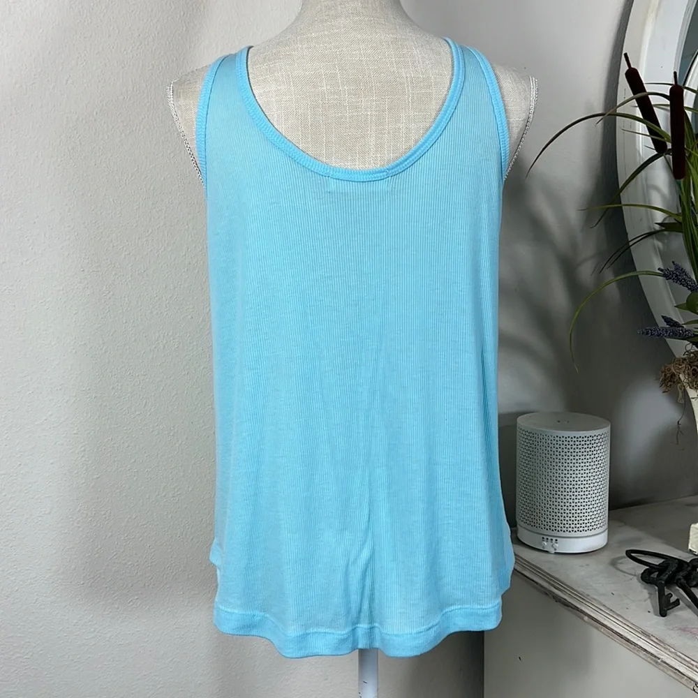 Ocean Drive M Blue Ribbed Tank - Picture 9 of 13